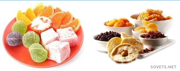marmellata e frutta secca con perdita di peso