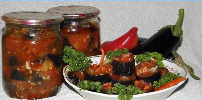 Melanzane con pomodori e aglio per l'inverno - ricette per ...