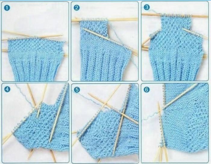 Come lavorare un tacco a gradino di una calza con ferri da maglia