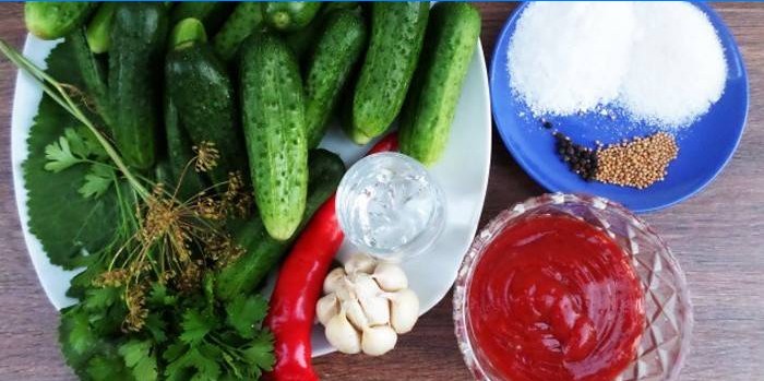 Cetrioli Sottaceto con Chili Ketchup e Senape