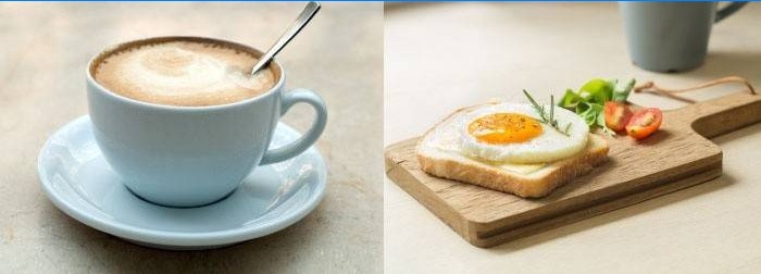 Sandwich di caffè e colazione