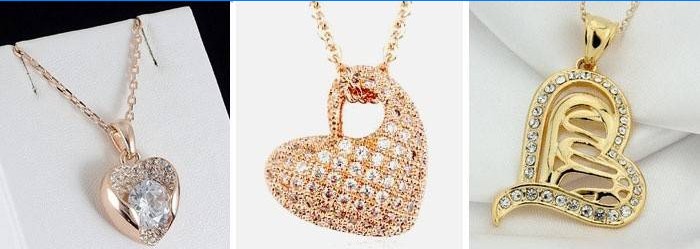 Cuore a forma di ciondolo con cristalli Swarovski