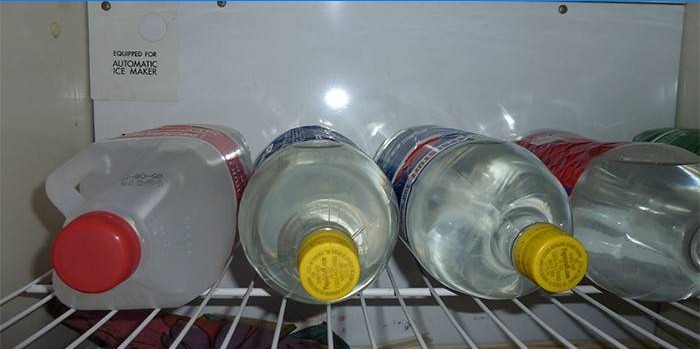 Bottiglie di vodka fatte in casa in frigo