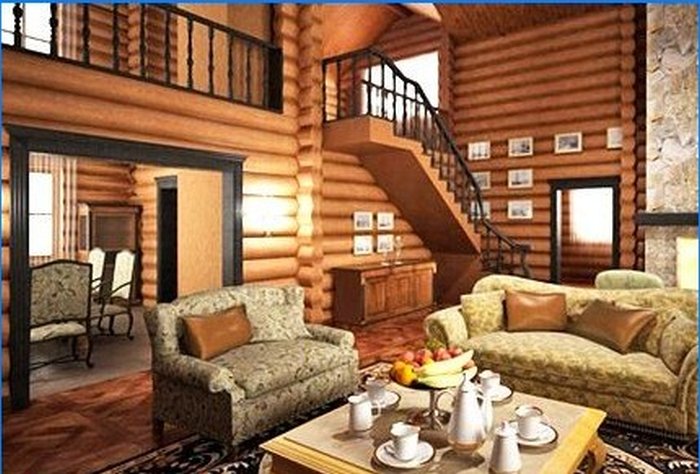 Interior design di una casa in legno