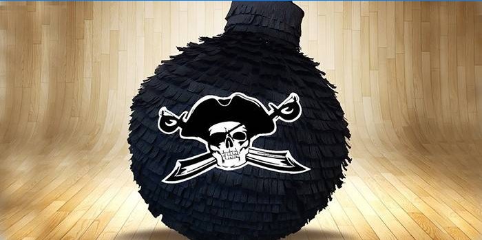 Pinata a palla di cannone con simbolo pirata