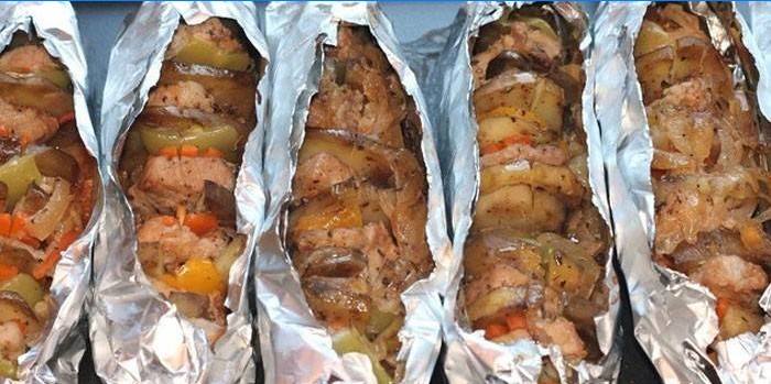 Stagnola di carne con verdure