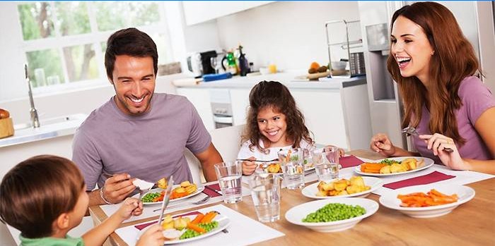Famiglia a tavola