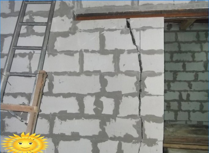 Crepe nel muro di cemento cellulare: cause e metodi di lotta