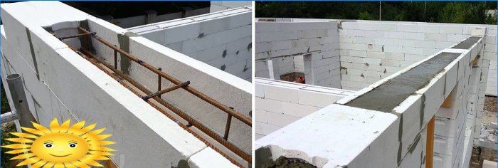 Realizzare un architrave monolitico sopra l'apertura in una casa di cemento cellulare