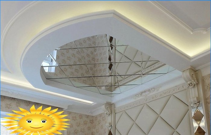 Soffitto a specchio. La scelta del design, le caratteristiche di installazione