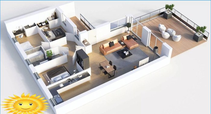 Visualizzazione del layout della casa FloorPlan 3D
