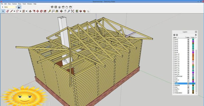 Progettare una casa di tronchi in SketchUp