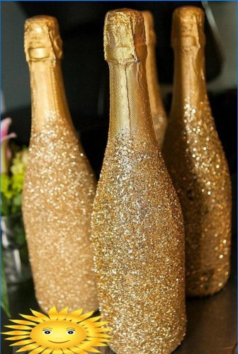 Idee per Natale Decorare una bottiglia di champagne