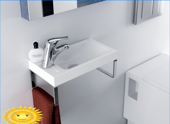 Mini-lavandini all'interno del bagno e della toilette