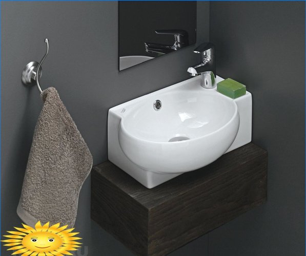 Mini-lavandini all'interno del bagno e della toilette