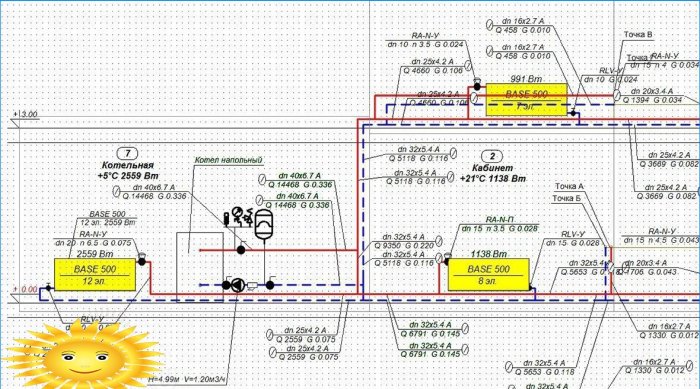 Calcolo idraulico dell'impianto di riscaldamento in Danfoss C.O.