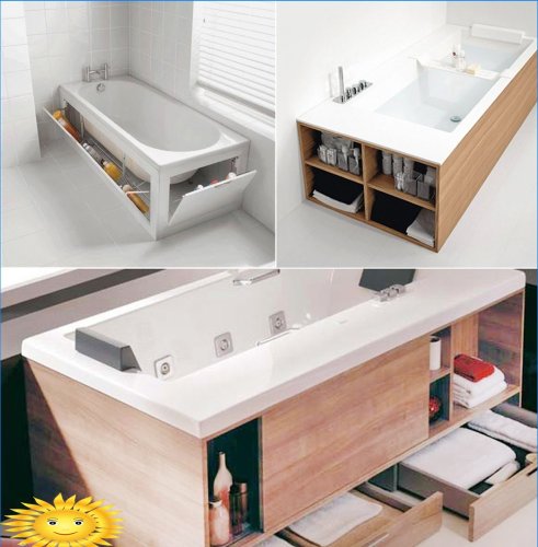 Opzioni per organizzare lo spazio sotto il bagno