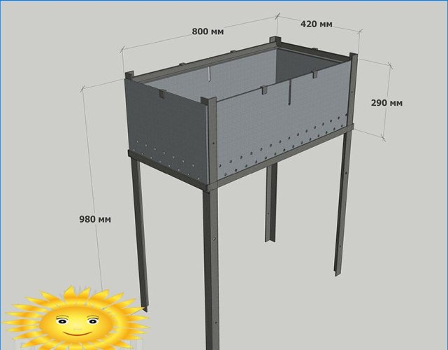 Dimensioni del barbecue in metallo