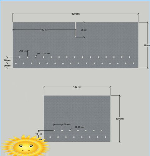 Disegno di un barbecue in acciaio
