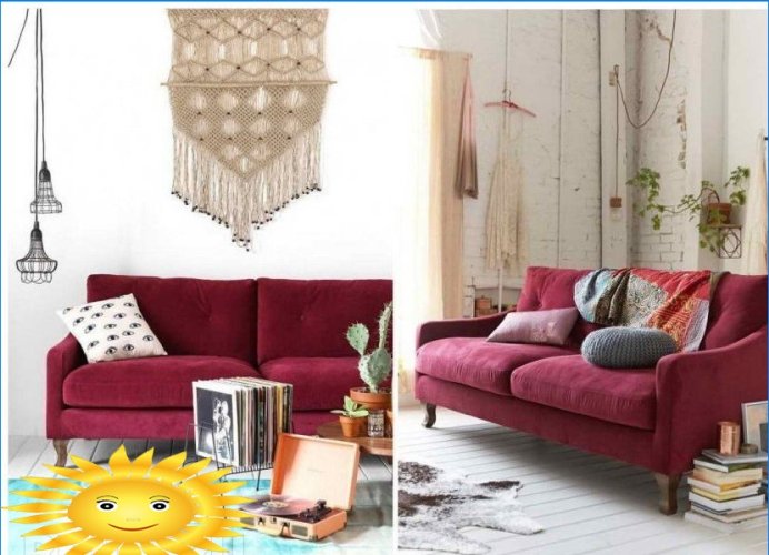 Marsala color vino - una tendenza della moda del 2015 negli interni