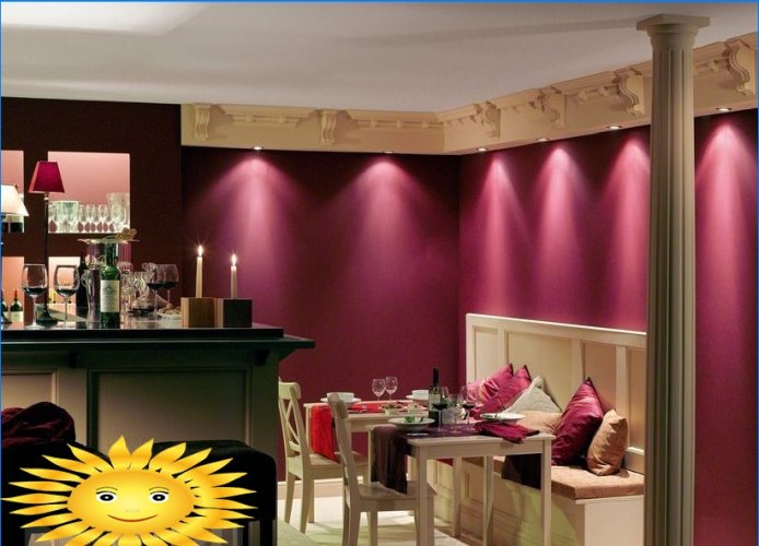 Marsala color vino - una tendenza della moda del 2015 negli interni