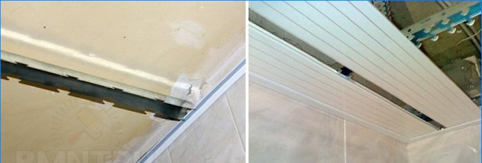 Installazione di un soffitto a doghe