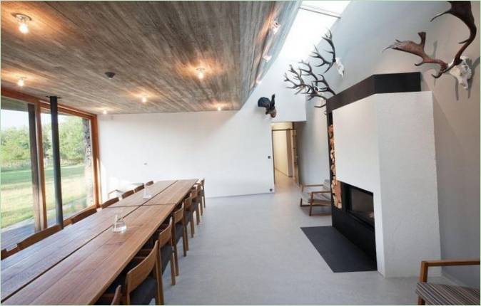 Sala da pranzo nel Green Hunting Lodge in Repubblica Ceca