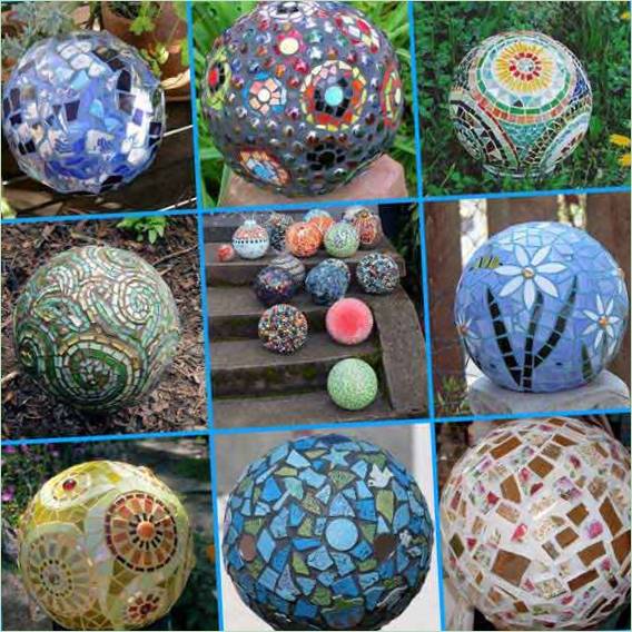 Palline di mosaico per la decorazione del giardino
