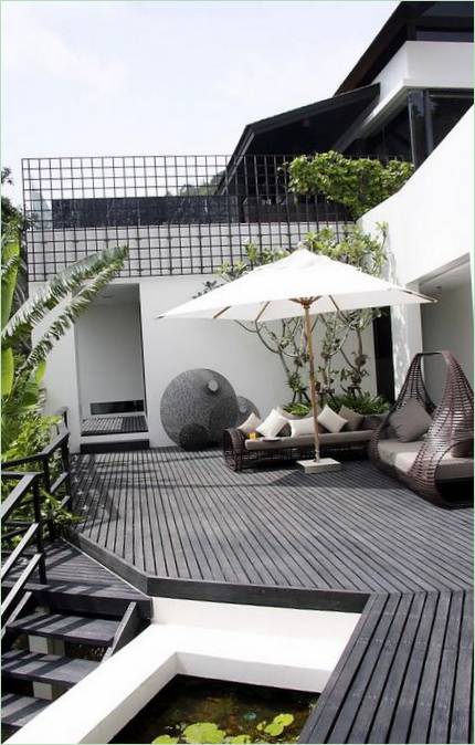 La terrazza di Villa Yin in Thailandia