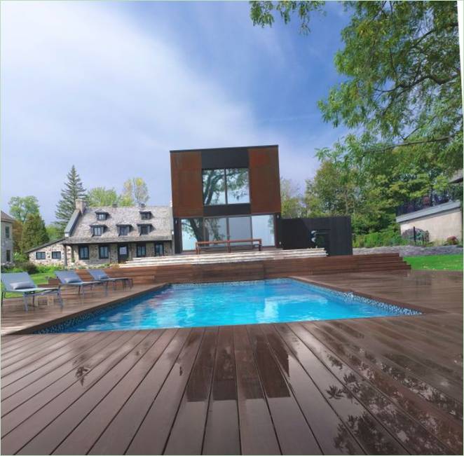 Terrazza della piscina dell'antico Bord-du-Lac a Québec