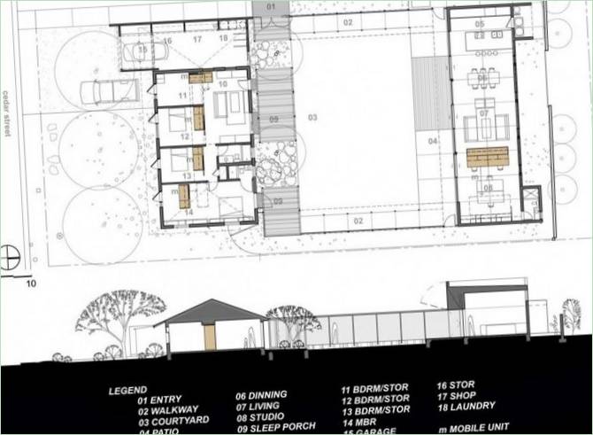 Pianta della residenza di Cedar Street