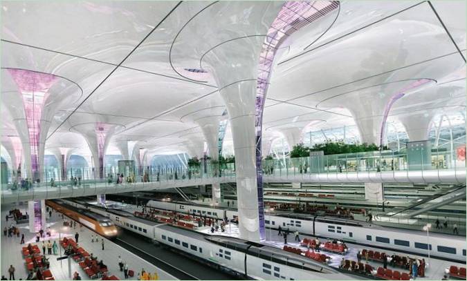 Una moderna stazione della metropolitana in India