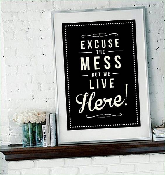 Decorazione interna: poster con iscrizione