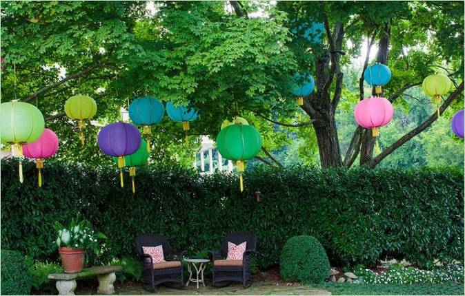 Luce artificiale da giardino con lanterne di carta - Immagine 1 Luce artificiale da giardino con lanterne di carta - Foto 1