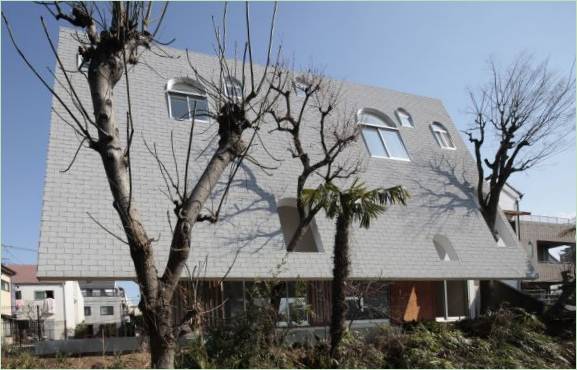 Un albero nel design del cortile di una casa
