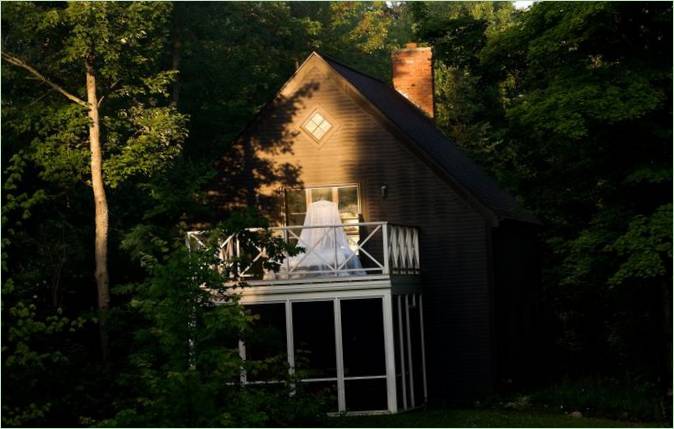 Interni della casa di caccia Fitch Bay Cabin in Quebec