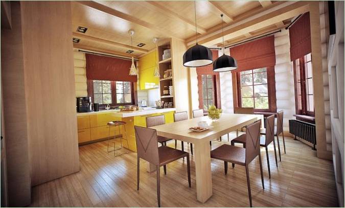 Design interno della cucina con zona pranzo