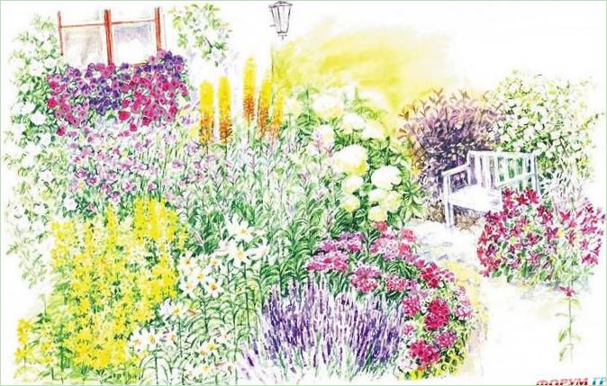 Decorazione della panchina da giardino