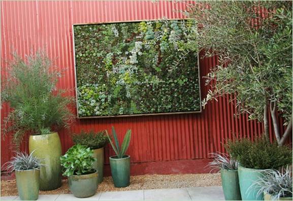 Interessanti idee di giardinaggio verticale: un pannello a parete con piante grasse