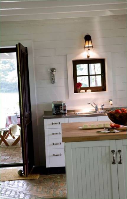L'interno della casa di caccia Fitch Bay Cabin in Quebec
