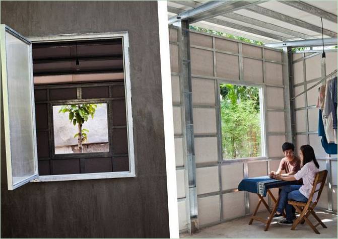 Una casa a graticcio dall'interno