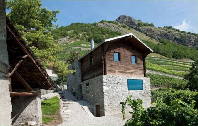 Progettazione della casa di campagna a Hermanier in Svizzera