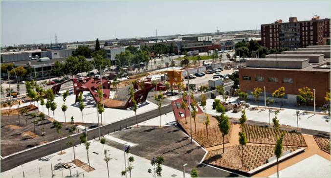 Vista generale di un parco di sculture
