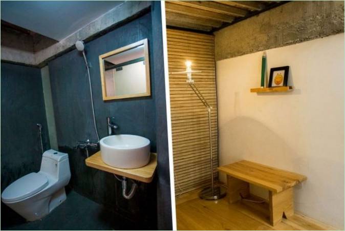 Collage di foto: Bagno di una residenza privata ad Hanoi