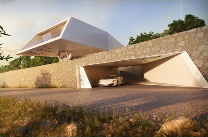 Un palazzo in stile moderno a Rodi, in Grecia
