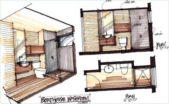 Layout del bagno Muskoka Boathouse