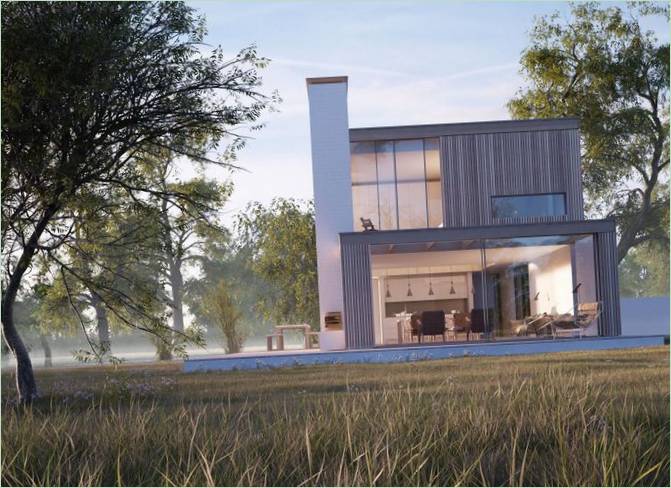 Una residenza estiva ai margini di un parco nazionale nell'Hampshire, Regno Unito