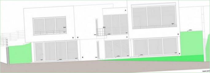 Schema planimetrico di una casa unifamiliare Godiva House