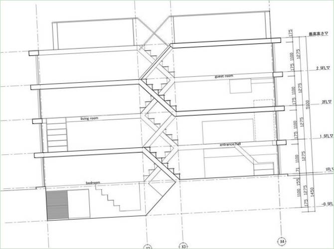 Progetto di casa S di Yuusuke Karasawa