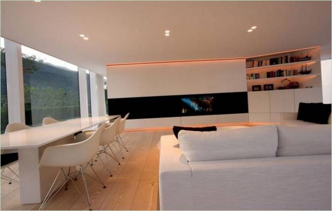 Soggiorno di una casa dello studio JM Architechture in Svizzera